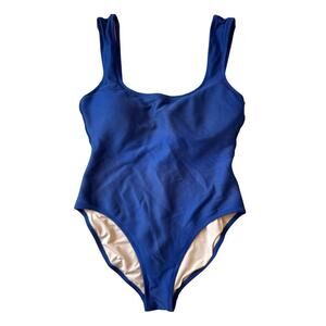 J. Crew Women's Swim suit/bathing suit, size 14; Blue Tank style; shelf bra